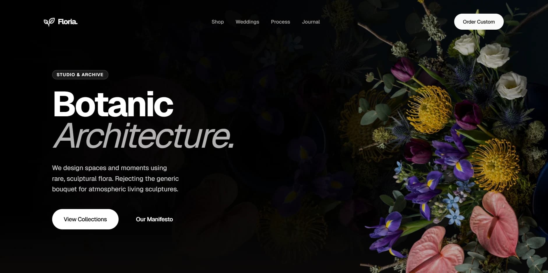 Screenshot of Floria, a Landing Page project built with Taste Skill