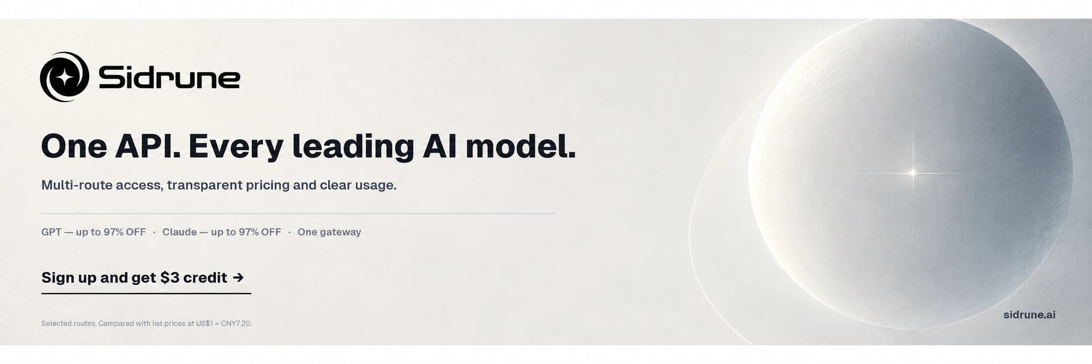 Sidrune AI: one API for every leading AI model